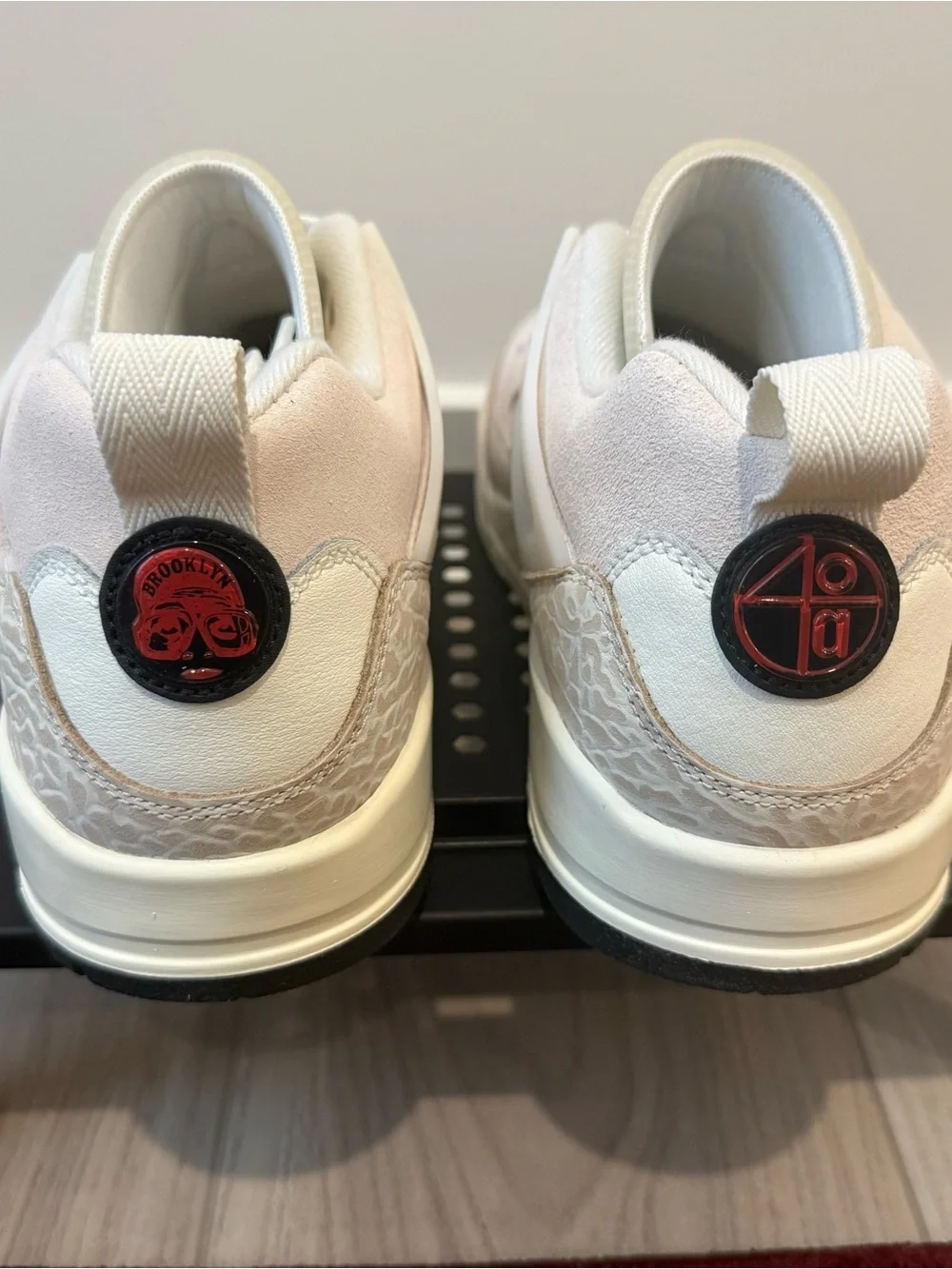 Jordan Pale Pink and Ivory Suede Sneakers